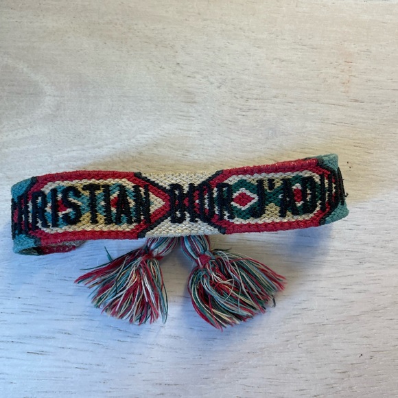 Christian Dior Tassel Woven Friendship Bracelet in Red and Blue - Picture 6 of 10
